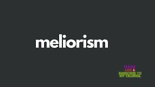 meliorism meaning [upl. by Kirad]