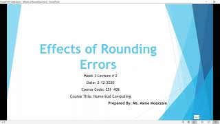 Round off Errors Accumulation in Addition and Subtraction operations  Numerical Computing  In Urdu [upl. by Eile]