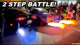 CRAZY 2JZ Supra 2 Step Battle Supra vs GTR vs Lamborghini [upl. by Onairpic841]