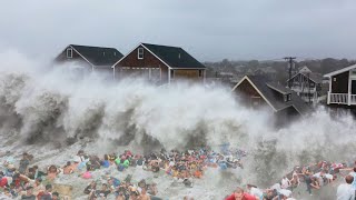 A tsunami hit the French coast Giant waves in SaintMalo storm Pierrick [upl. by Calen]