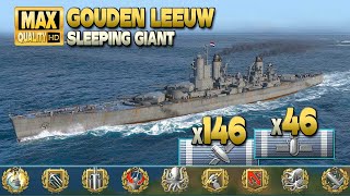 Cruiser Gouden Leeuw MVP on map Sleeping Giant  World of Warships [upl. by Trever829]