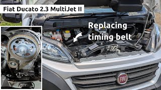 Cambelt change on a Fiat Ducato 23 MultiJet II timing belt amp water pump replacement [upl. by Lasley]