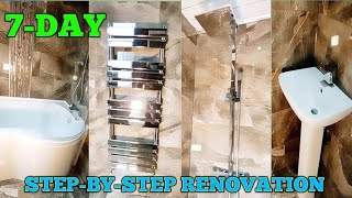 how to bathroom renovation p shaped bath [upl. by Ahsilet625]