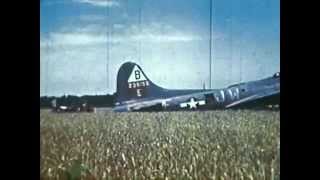 B17 over shot the end of the runway and ploughed into a corn field at Podington 1944 [upl. by Christal]