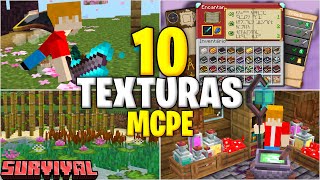 TOP 10 TEXTURAS PARA MINECRAFT PE 120 Bedrock [upl. by Aihsal]