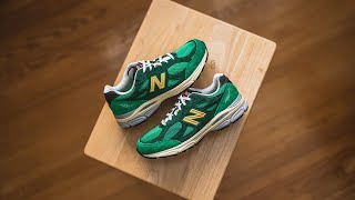 Teddy Santis x New Balance 990 V3 quotGreen  Yellowquot M990GG3 Review amp OnFeet [upl. by Dorita]