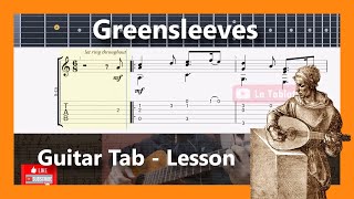 Greensleeves  Guitar Tab Lesson  Live sound [upl. by Northey]