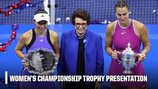 2024 US Open Women’s Championship Trophy Presentation  ESPN [upl. by Dubois428]