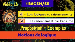 Le raisonnement par l’absurde — Lois logiques et raisonnements — Logique mathématique —1 BAC SMSE [upl. by Menken]