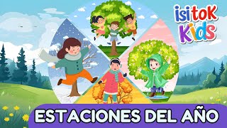 Estaciones del año en inglés  Seasons of the year  The weather in English  Video for kids [upl. by Knick]