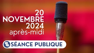 🔴 Suivez la séance publique du mercredi 20 novembre aprèsmidi [upl. by Irt]