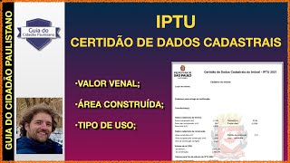 CERTIDÃO DE DADOS CADASTRAIS VALOR VENAL DO IMÓVEL [upl. by Asilegna]