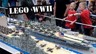 Huge LEGO WWII Ships Battleship Yamato USS Hornet USS Yorktown Destroyer Yukikaze [upl. by Caton813]