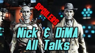 Fallout 4 Far Harbor  Nick amp DiMA  All Talks SPOILERS [upl. by Hassett]