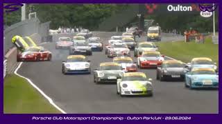 Porsche Club Motorsport Championship Oulton ParkUK 29062024 Crash [upl. by Akihsal]