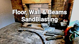 SandBlasting stone floor and wood beams [upl. by Eiger19]