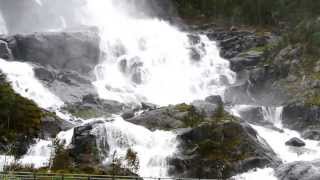 Langfossen  612 m  Waterfall  Norway  2013 [upl. by Atsugua]