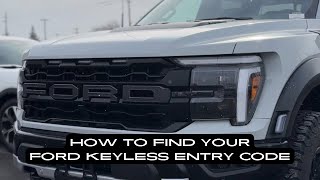 How to Find Your Ford Keyless Entry Code [upl. by Ennayr]