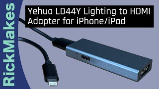 Yehua LD44Y Lighting to HDMI Adapter for iPhoneiPad [upl. by Patin]