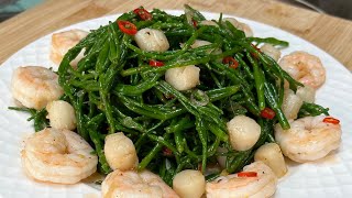 Samphire Salad  How to make Samphire Salad  Sea Bean  Sea Asparagus salad  Gỏi Măng Tây Biển [upl. by Hardman]