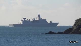 ROYAL NETHERLANDS NAVY HNLMS EVERTSEN F805 BY THE BREAKWATER IN PLYMOUTH SOUND  29th October 2018 [upl. by Anitra21]