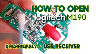 How to open  disassembly Logitech M190 repair USB receiver [upl. by Selimah]