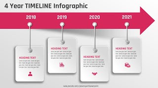 19PowerPoint Create 4 step 3D TIMELINE infographic  Agenda Slide  Free Template [upl. by Meisel]