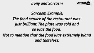 Irony and Sarcasm  English Language [upl. by Enoitna917]