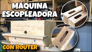 Máquina Escopleadora  CAJA para espiga con ROUTER [upl. by Neffirg]