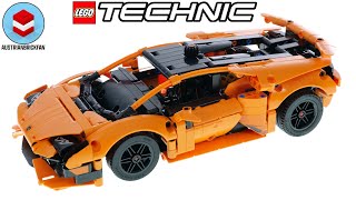 LEGO Technic 42196 Lamborghini Huracán Tecnica Orange Speed Build Review [upl. by Ellesor]