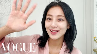 TWICEs JIHYO on Skin Care amp Soft Blush Makeup  Beauty Secrets  Vogue [upl. by Htebazileyram]