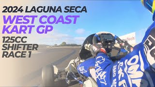 2024 Laguna Seca  West Coast Kart GP  125cc Shifter Race 1 [upl. by Reagen]