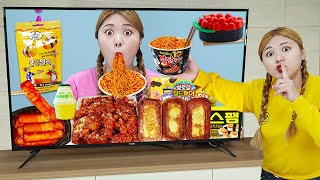 MUKBANG TOFU FIRE NOODLES Fried Chicken CVS EATING by HIU 하이유 [upl. by Washburn]