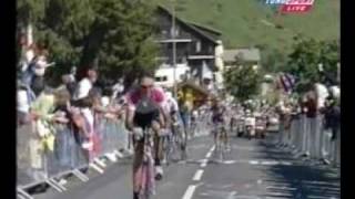 alpe d´huez 1999 Guerini kollidiertcollides with fan  funny angerman vs rominger [upl. by Folsom]