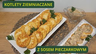 Kotlety ziemniaczane z sosem pieczarkowym  agatabodkuchni [upl. by Bowe172]