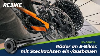 Räder mit Steckachsen ein und ausbauen  einfach gemacht  Rebikecom [upl. by Marlena]