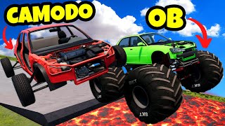 OB amp I Jumped UPGRADED Cars on a Downhill Track in BeamNG Drive Mods [upl. by Ahsenra]