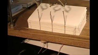 Bookbinding hand sewn lesson 1 step 4 [upl. by Emrich]