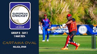 🔴 European Cricket League 2024  Group B Day 2  Cartama Oval Malaga Spain  T10 Live Cricket [upl. by Dyna111]