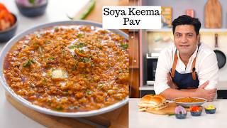 Street Style वेज सोया कीमा  मसालेदार Soya Keema Pav  Kunal Kapur Snacks Recipe  How to Cook Soya [upl. by Beaufort609]