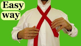 How to tie a tie EASY WAY Slowly amp Mirrored Windsor knot [upl. by Nylhtak]