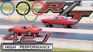 1969 Chevrolet Corvette L88 427 drag racing 1967 Dodge Coronet RT 426 hemi FACTORY STOCK DRAG RACE [upl. by Belden618]