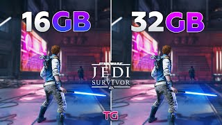 16GB vs 32GB RAM  Star Wars Jedi Survivor [upl. by Terrene]