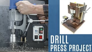 DIY Mini Drill Press Machine Project  2019 Mechanical Project [upl. by Ynaffyt]