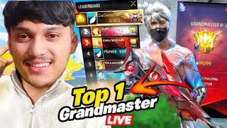 🔴Live Dominating Top 1 Grandmaster V Badge Lobby🗿😤Serious Grandmaster Pushing😡Garena Free Fire [upl. by Belle380]