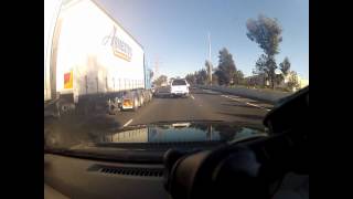 Truck tailgating car at 100kmh August 2012 West Gate Freeway GoPro [upl. by Magill]