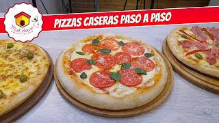 PIZZAS PARA PRINCIPIANTES con salsa en 5 minutos [upl. by Elpmet]