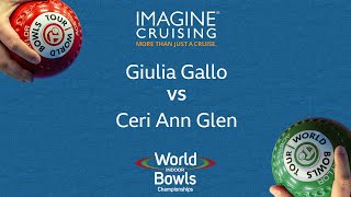 World Indoor Bowls Championship 2024 Giulia Gallo vs Ceri Ann Glen  Day 10 Match 3 [upl. by Bartolomeo]