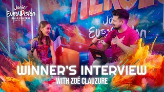 Junior Eurovision Winner Zoé Clauzure interview  France  Junior Eurovision 2023 🇫🇷  JESC2023 [upl. by Leasim363]