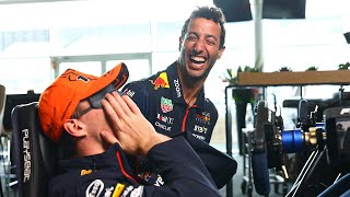 F1 Sim 3 Driver Challenge feat Daniel Ricciardo Max Verstappen and Checo Perez [upl. by Eidolem488]